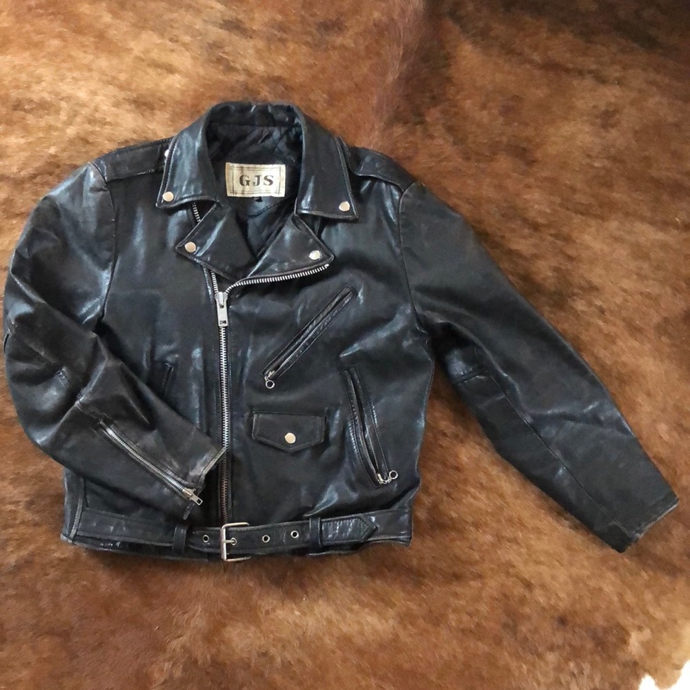 Leather Motorcycle Jacket- Vintage